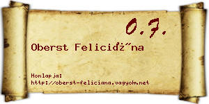 Oberst Feliciána névjegykártya